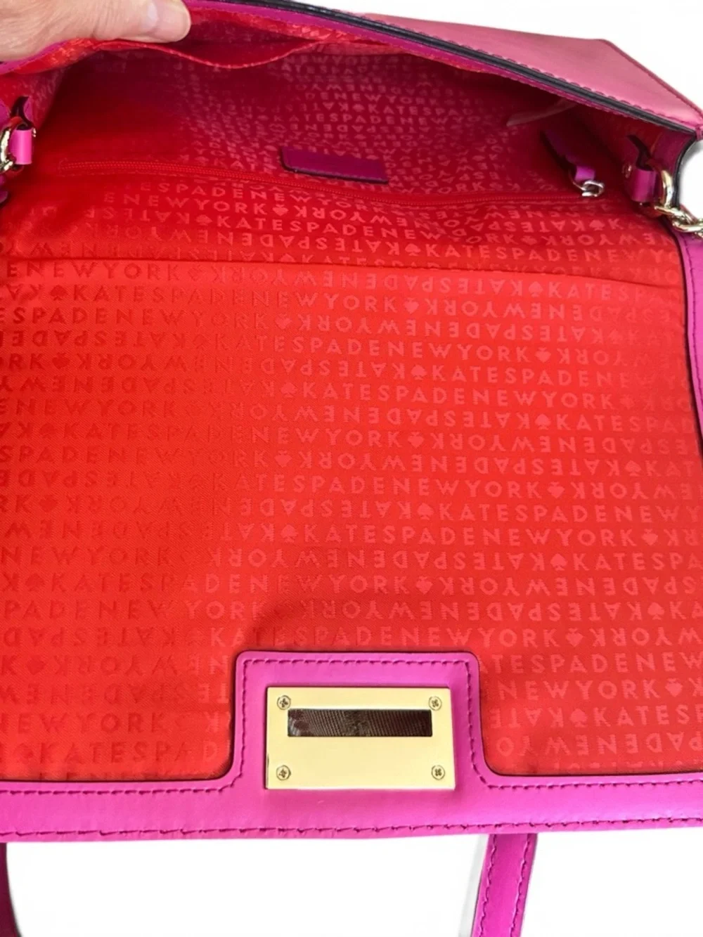 Kate Spade Hot Pink Saffiano WOC Wallet On Chain Crossbody Bag
